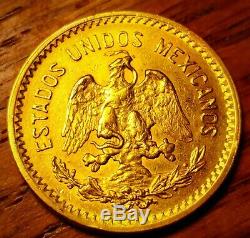 Fine Antique 1906 Mexican Gold Coin Diez Pesos 900 Purity Mexico City Mint