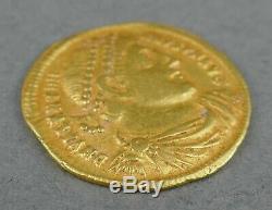 Fine Antique AD 364-375 24k Gold Roman Emperor Valentinian I Solidus Coin