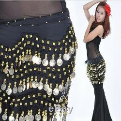 Fine Golden Coin Belly Dance Hip Scarf Wrap Belt Dancer Skirt Costume Belt