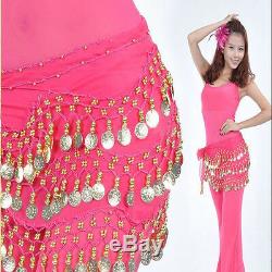 Fine Golden Coin Belly Dance Hip Scarf Wrap Belt Dancer Skirt Costume Belt