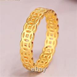 Fine Pure 999 24K Yellow Gold Unisex 3D Lucky Money Coin Ring Us Size4-9 Fine Pure 999 24K Yellow Gold Unisex 3D Lucky Money Coin Ring Us Size4-9
