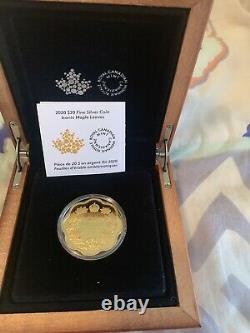 Fine Siver Coin IconicMaple Leaves Gold Plated Historical