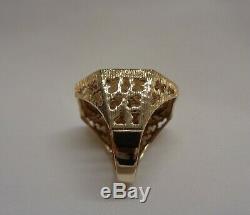 Fine Sovereign Coin Style Ring in 9ct Yellow Gold Size S (US 9) 7.9g