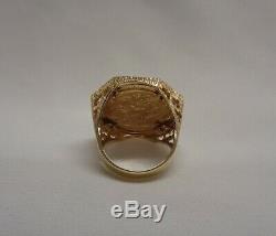 Fine Sovereign Coin Style Ring in 9ct Yellow Gold Size S (US 9) 7.9g