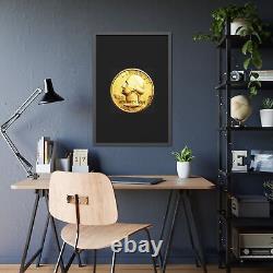 Framed Paper Posters Liberty 1986 25cents-gold coin photo by stb arts Xcl