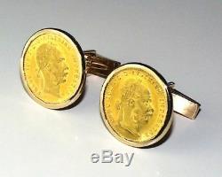 Franc. Ios. I. D. G. Avestriae. Imperator Coin Gold Cufflinks