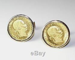 Franc. Ios. I. D. G. Avestriae. Imperator Coin Gold Cufflinks