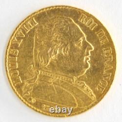 France 1814-A 20 Francs Ruler King Louis XVIII. 900 Fine Gold Coin KM# 706.1