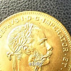 GEM BU 1892 Fine. 900 Gold Coin Austria BU+ UNC 4 Florins 10 Francs AGW. 0933