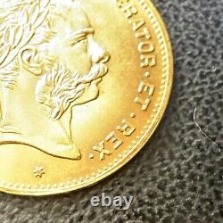 GEM BU 1892 Fine. 900 Gold Coin Austria BU+ UNC 4 Florins 10 Francs AGW. 0933