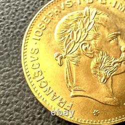 GEM BU 1892 Fine. 900 Gold Coin Austria BU+ UNC 4 Florins 10 Francs AGW. 0933