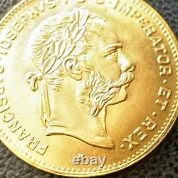 GEM BU 1892 Fine. 900 Gold Coin Austria BU+ UNC 4 Florins 10 Francs AGW. 0933