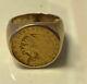 Gold $2.50 Coin Ring 1909 Indian Qtr. Eagle 16.3 Grams 14kt & 22kt Size 9-classy
