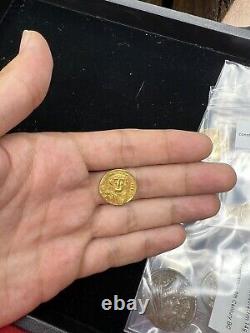 GOLD Constans II 641-668 AD, Byzantine Roman Empire AV Solidus Coin, Fine