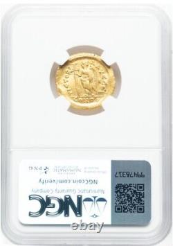 GOLD Marcian 450-457 AD, Eastern Roman Byzantine Empire AV Solidus Coin NGC ChVF