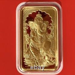 Ganesh 20g Gold Bullion Minted Bar. 999 Fine 24ct Gold Ganesh 20g Gold Coin Bar