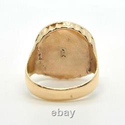 Gents Mens SOLID18k Yellow Gold 1896 1/2 Sovereign Fine Coin Bezel Ring Size 12