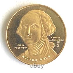 George Washington. 500 12K Fine Gold Bicentennial Commemorative Coin 1776-1976