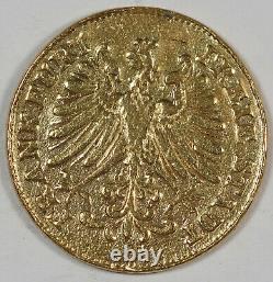 Germany Frankfurt 1853 1 Ducat Gold Coin Fine Cleaned KM352 Very Scarce