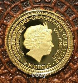 Gibraltar 2018 2 Pounds 1/5 Oz. Gold Royal Arms Of England. 9999 Fine Gold. BU