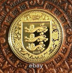 Gibraltar 2018 2 Pounds 1/5 Oz. Gold Royal Arms Of England. 9999 Fine Gold. BU