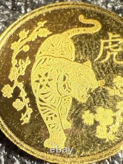 Gold! 1/10 Ouze. 9999 Fine Gold Lunar Calendar Year Of The Tiger! Td Mint