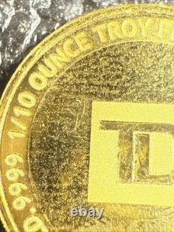 Gold! 1/10 Ouze. 9999 Fine Gold Lunar Calendar Year Of The Tiger! Td Mint