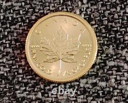Gold 1/10 Oz Canadian 2020 Maple Leaf Brilliant Uncirculated $5 Coin. 9999 Fine