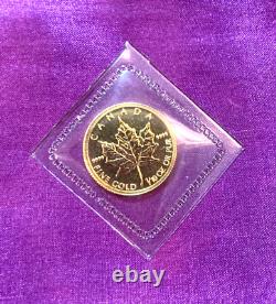 Gold 1/10 oz 2010 Canadian Maple Leaf $5 coin. 9999 Fine