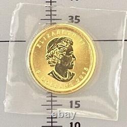 Gold 1/10 oz Canadian 2015 Gold Maple Leaf $5 Coin. 9999 Fine coin