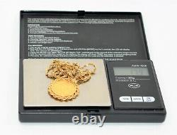 Gold 1897 20 Franc Coin 14kt Yellow Gold Pendant Necklace