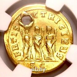 Gold Aureus Diocletian Roman Empire Coin 284-305 AD NGC Ch F Strike 5/5-Pierced