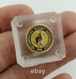 Gold Bullion Coin Australian Nugget 1/10 oz 1999 Kangaroo Fine Pure 999 24k 9999