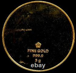 Gold Coin Crypto Token 5 Grams. 9999 Fine Uncirculated