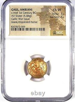 Gold Gaul Ambiani AV Stater Gold Horse Coin 50 BC Certified NGC Choice VF