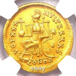 Gold Theodosius II AV Solidus Gold Coin 402-450 AD Certified NGC Choice VF