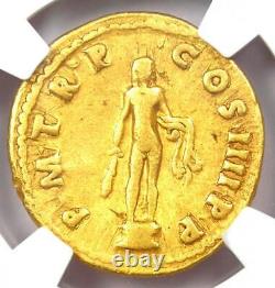 Gold Trajan AV Aureus Gold Roman Coin 98-117 AD Certified NGC Fine Rare