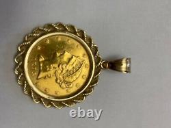 Gold coin pendant fine jewelry