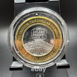 Golden Nugget Limited Edition Ten Dollar Gaming Token. 999 Fine Silver Coin