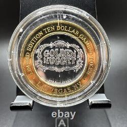 Golden Nugget Limited Edition Ten Dollar Gaming Token. 999 Fine Silver Coin