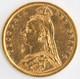 Great Britain 1892 1/2 Sovereign. 917 Fine Gold Coin Ruler Queen Victoria