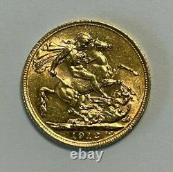Great Britain 1912 King George V Full Gold Sovereign, 7.98 grams. 9167 Fine
