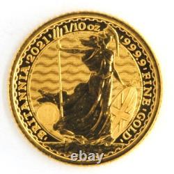 Great Britain 2021 1/10th Ounce. 999 Fine Gold Britannia Elizabeth II Coin