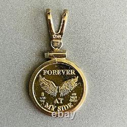 Guardian Angel Forever At My Side 1/25 oz. 999 Fine Gold 24K Coin Charm Pendant