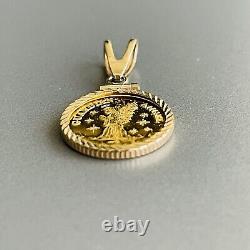 Guardian Angel Forever At My Side 1/25 oz. 999 Fine Gold 24K Coin Charm Pendant