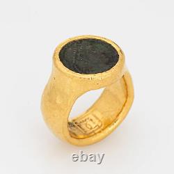 Gurhan Roman Coin Ring 24k Gold Sz 6 Estate Fine Jewelry One of a Kind