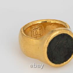 Gurhan Roman Coin Ring 24k Gold Sz 6 Estate Fine Jewelry One of a Kind