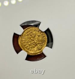 Honorius Roman Empire Gold Coin 393-423 AD NGC CH XF 5/2 Edge Bend