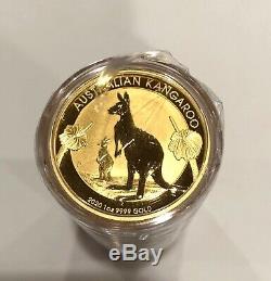 IN STOCK- 5- 1 OZ 9999 FINE GOLD proof 2020 AUSTRALIAN KANGAROO, $100 COINS