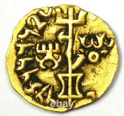 India Kushan Vima Kadphises Gold AV Quarter Dinar Coin 113-127 AD Fine Details
